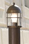 Garden lamp in lighthouse lantern with grid and column 80cm. Aldo Bernardi. 