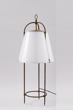 Hibiscus aged brass garden floor lamp. Aldo Bernardi. 