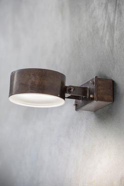 Acelum adjustable outdoor wall light in aged brass. Aldo Bernardi. 