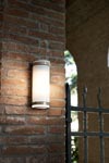 Cylindrical wall lamp with aged copper bands Hanny. Aldo Bernardi. 