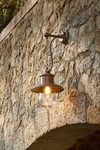 Guinguette aged brass outdoor wall lamp. Aldo Bernardi. 