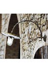 Large outdoor wall lamp in patinated brass and white enamelled aluminium. Aldo Bernardi. 