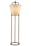 Lampadaire cône tronqué en soie beige patine marron foncé. Aldo Bernardi. 