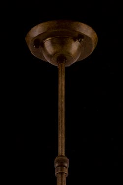 Cylinder pendant in beige silk and dark patinated brass diameter 55cm. Aldo Bernardi. 