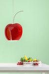 Green apple glossy ceramic pendant light. Aldo Bernardi. 