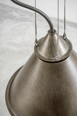 Small steel cone industrial pendant  Cala 60cm. Aldo Bernardi. 