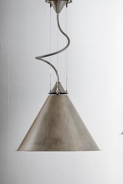 Small steel cone industrial pendant  Cala 60cm. Aldo Bernardi. 