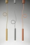 Tubo 28 hammered aluminium tube pendant. Aldo Bernardi. 