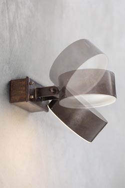 Acelum adjustable outdoor wall light in aged brass. Aldo Bernardi. 