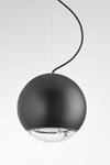 Globo matt black ceramic pendant lamp. Aldo Bernardi. 