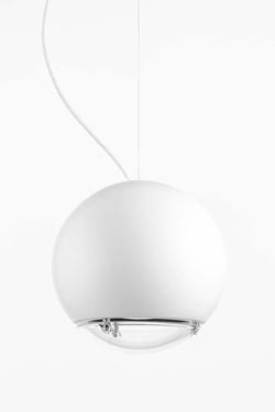 Globo matt white ceramic pendant lamp. Aldo Bernardi. 