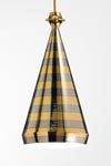 Hanging lamp in gold stripes and shiny platinum. Aldo Bernardi. 