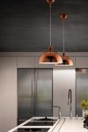 Illustri dome suspension in shiny copper ceramic. Aldo Bernardi. 