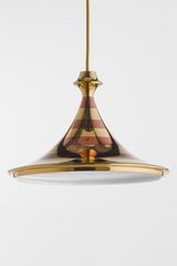 Illustri gold and shiny copper ceramic pendant light. Aldo Bernardi. 