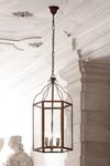 Lantern pendant in aged brass. Aldo Bernardi. 