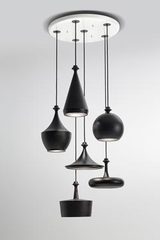 Multilustri contemporary pendant light matt black. Aldo Bernardi. 