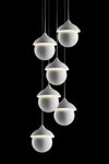 Multiple pendant lamp in matt white ceramic. Aldo Bernardi. 