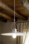 Plain white porcelain pendant lamp. Aldo Bernardi. 