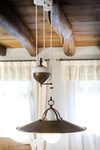 Postiglione pendant light up and down brass and ceramic. Aldo Bernardi. 