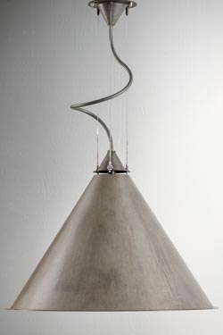 Small steel cone industrial pendant  Cala 60cm. Aldo Bernardi. 