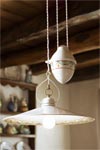 Pendant up and down in white porcelain leaf decor. Aldo Bernardi. 