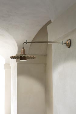 Wall lamp on bracket pleated reflector aged brass 26cm spot version. Aldo Bernardi. 