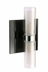 Applique pour la salle de bains design noire et verre blanc . Aprodis. Applique pour la salle de bains design noire et verre blanc . Aprodis.