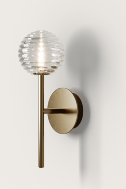 Doul golden bathroom wall light. Aromas. 