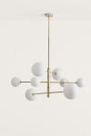 Atom chandelier 8 lights in satin brass. Aromas. 