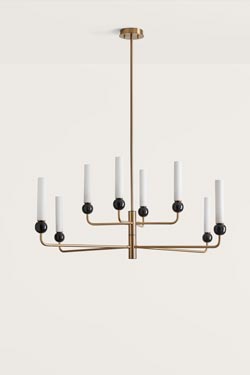 Delie chandelier design antique gold 8 lights. Aromas. 