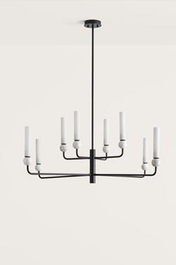 Design chandelier black matte 8 lights Delie. Aromas. 