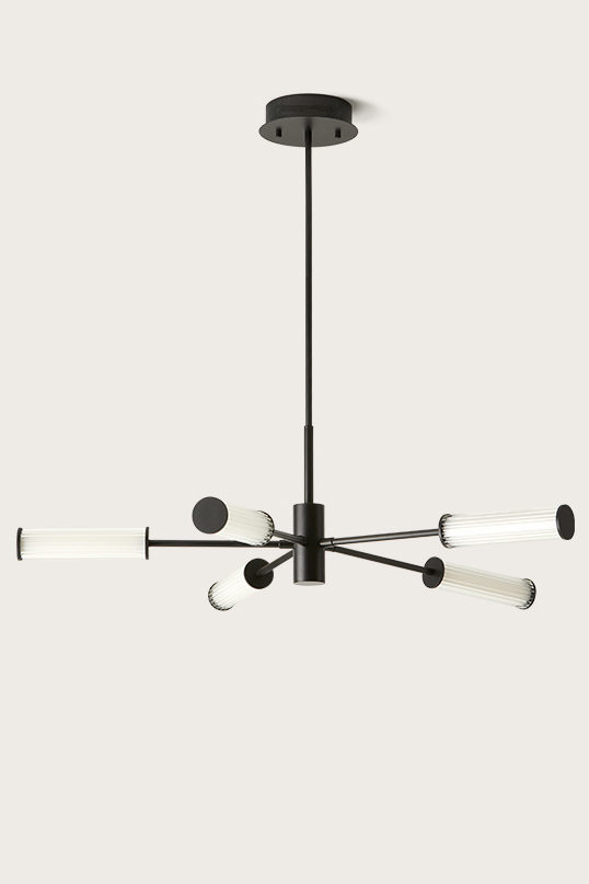 Ison contemporary 5-cylinder chandelier black. Aromas. 