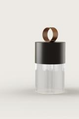Bora cordless walking lamp in glass and black steel. Aromas. Bora cordless walking lamp in glass and black steel. Aromas.