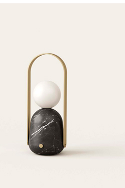 Portable cordless lamp in glass and marble Nano. Aromas. 