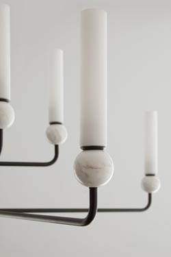 Design chandelier black matte 8 lights Delie. Aromas. 