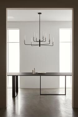 Lustre design chandelier noir mat 8 lumières Delie. Aromas. 