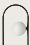 Abbacus lampe de table boule de verre et acier noir . Aromas. 