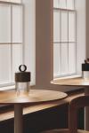 Bora cordless walking lamp in glass and black steel. Aromas. 