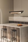 Tuya long black rattan pendant lamp with gold details. Aromas. 
