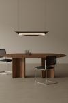 Tuya long black rattan pendant lamp with gold details. Aromas. 