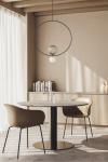 Level pendant lamp green glass balls and black ring 60cm. Aromas. 