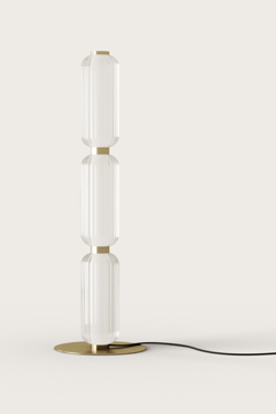 Elma floor lamp in fluted glass and gilded brass. Aromas. 
