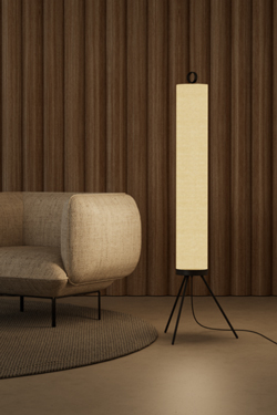 Nooi floor lamp in natural linen. Aromas. 