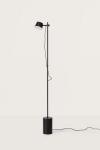 Black floor lamp, wooden base Nera. Aromas. 