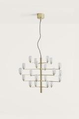 Lustre chandelier 20 lumières doré Gand. Aromas. Lustre chandelier 20 lumières doré Gand. Aromas.