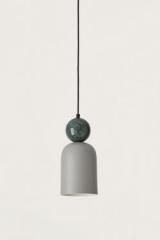 Bell pendant in ceramic and green marble. Aromas. 