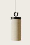 Cylindrical suspension lamp in natural linen Nooi. Aromas. 