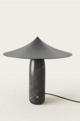 Table lamp in black marble and black metal. Aromas. 