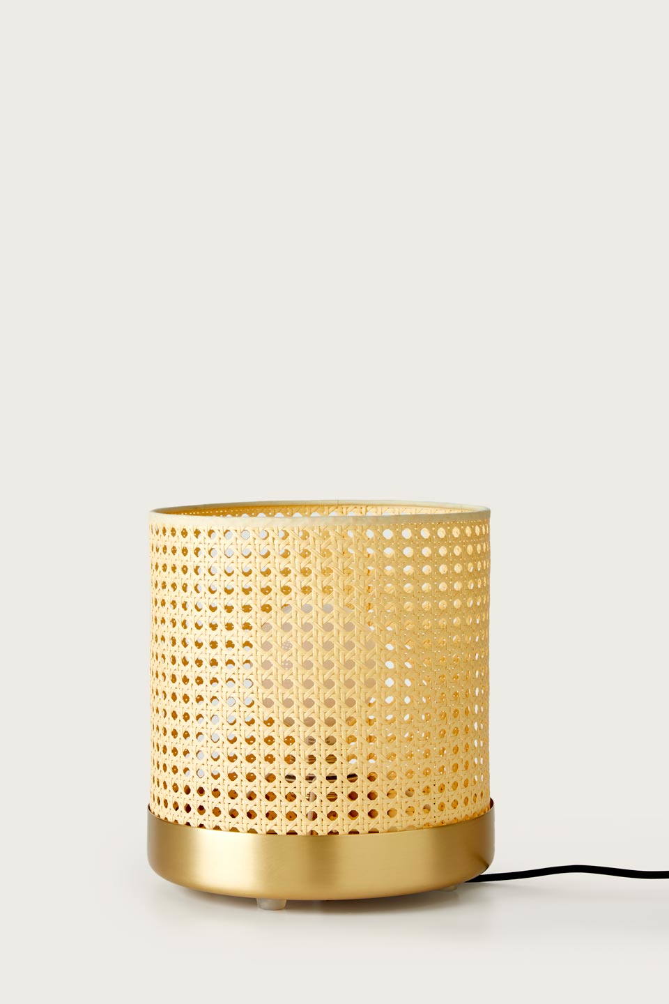 Cylindrical rattan discount floor lamp