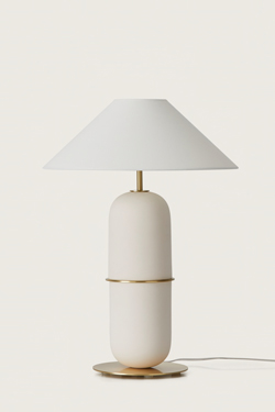 White ceramic table lamp Agra. Aromas. 